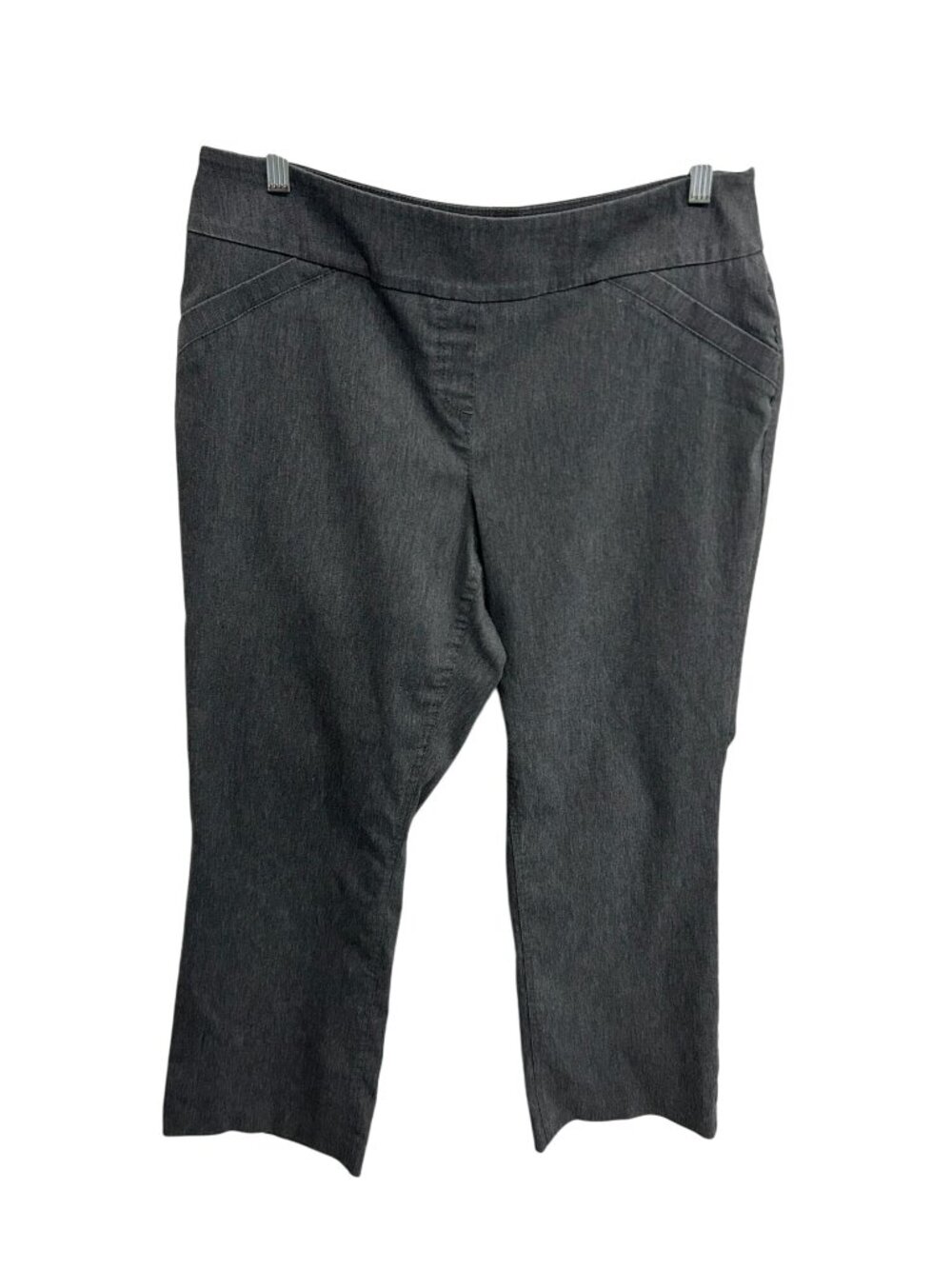 Alia 16 Gray Straight Leg Stretch Waisr Pants Polyester Minimalist Clean Girl